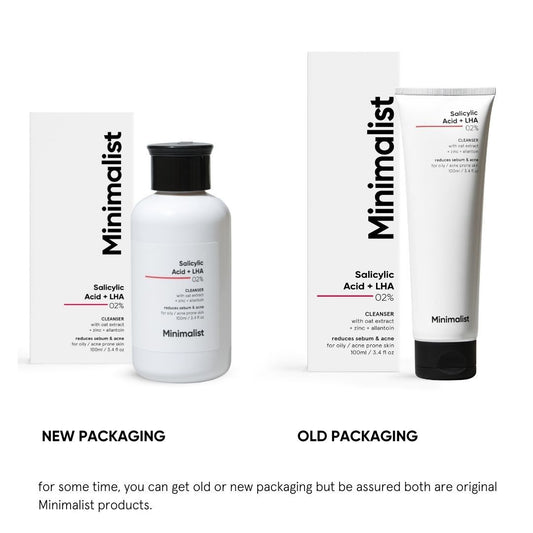 Minimalist 2Percentage Salicylic Acid + Lha Cleanser With Zinc For Reducing Sebum & Acne (100 Ml)