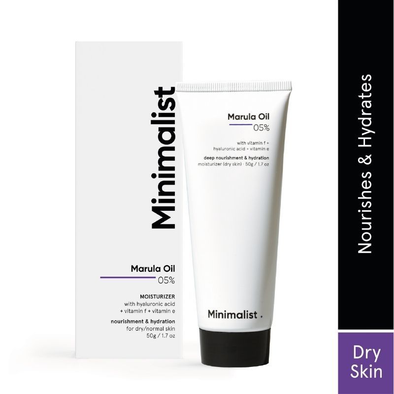 Minimalist 5Percentage Marula Oil Moisturizer With Hyaluronic Acid & Vitamin F & E For Dry Skin (50 G)-7