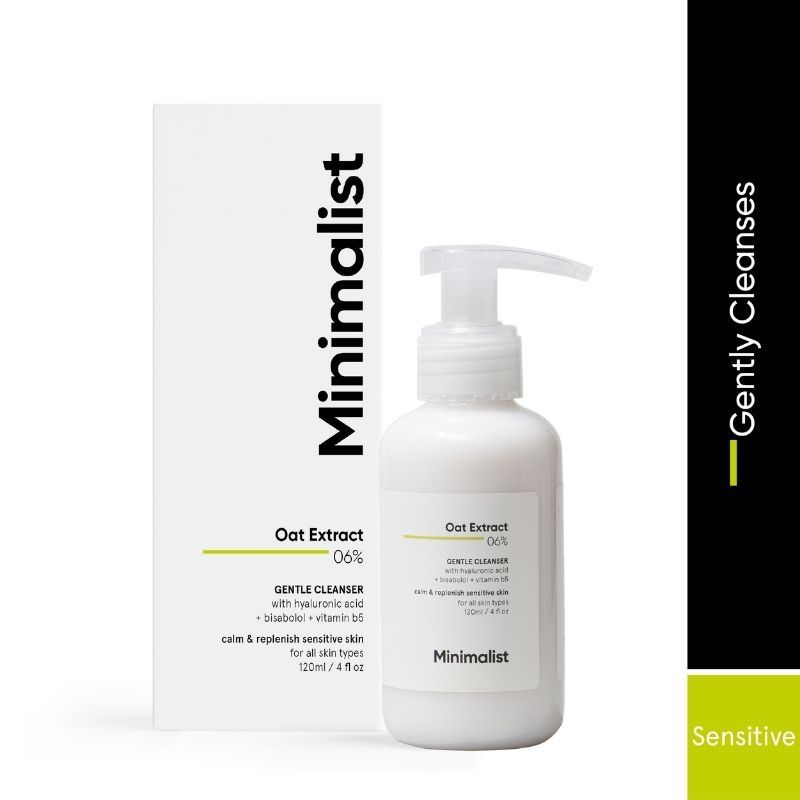 Minimalist 6Percentage Oat Extract Gentle Cleanser With Hyaluronic Acid For Sensitive Skin (120Ml)
