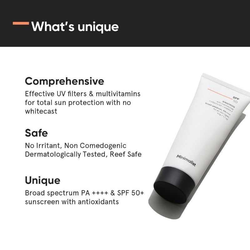 Minimalist Spf 50 Pa ++++ Sunscreen With Multi-Vitamin For Reducing Photoaging & No White Cast (50G)-5