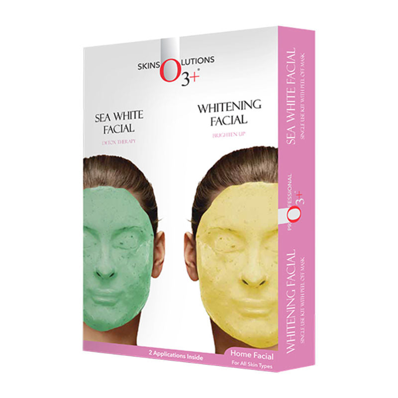 O3+ 2 In 1 Whitening & Sea White Facial Kit With Peel Off Mask (80G+10Ml)
