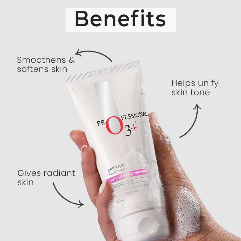 O3+ Brightening & Whitening Face Wash For Sensitive & All Skin Type (100Ml)-3