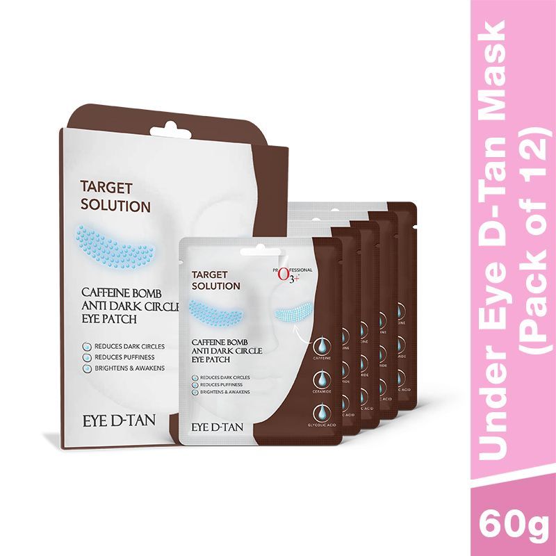 O3+ Caffeine Bomb Eye D-Tan Patch Sheet Mask - (Set Of 12) (60 G)