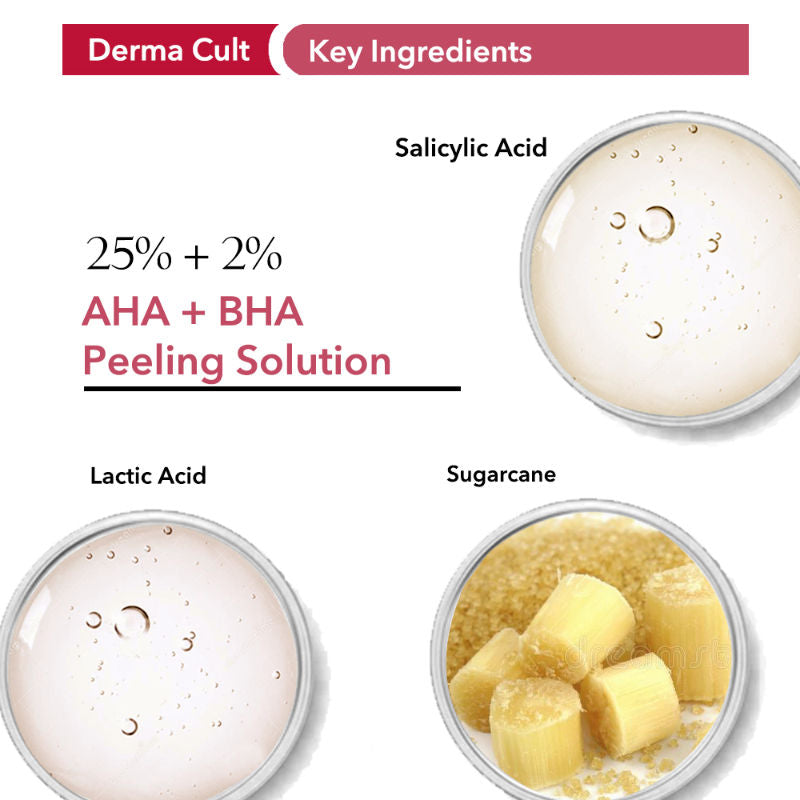 O3+ Derma Cult 25% Aha + Bha 2% Peeling Solution For Glowing Skin And Pore Cleansing (30Ml)-2