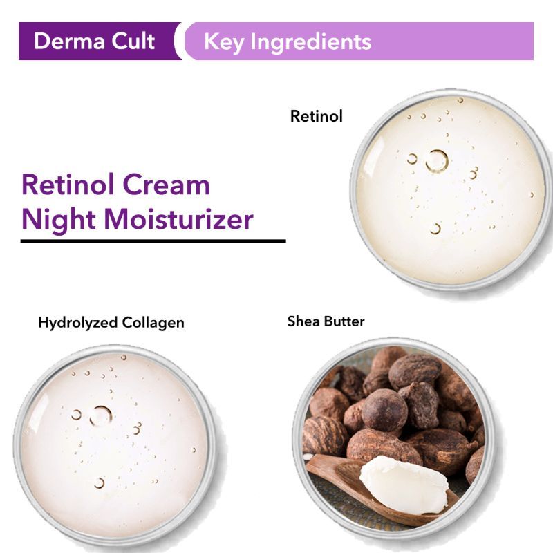 O3+ Derma Cult Retinol Cream Night Moisturizer For Wrinkles Radiance With Adaptogen (40 G)-4