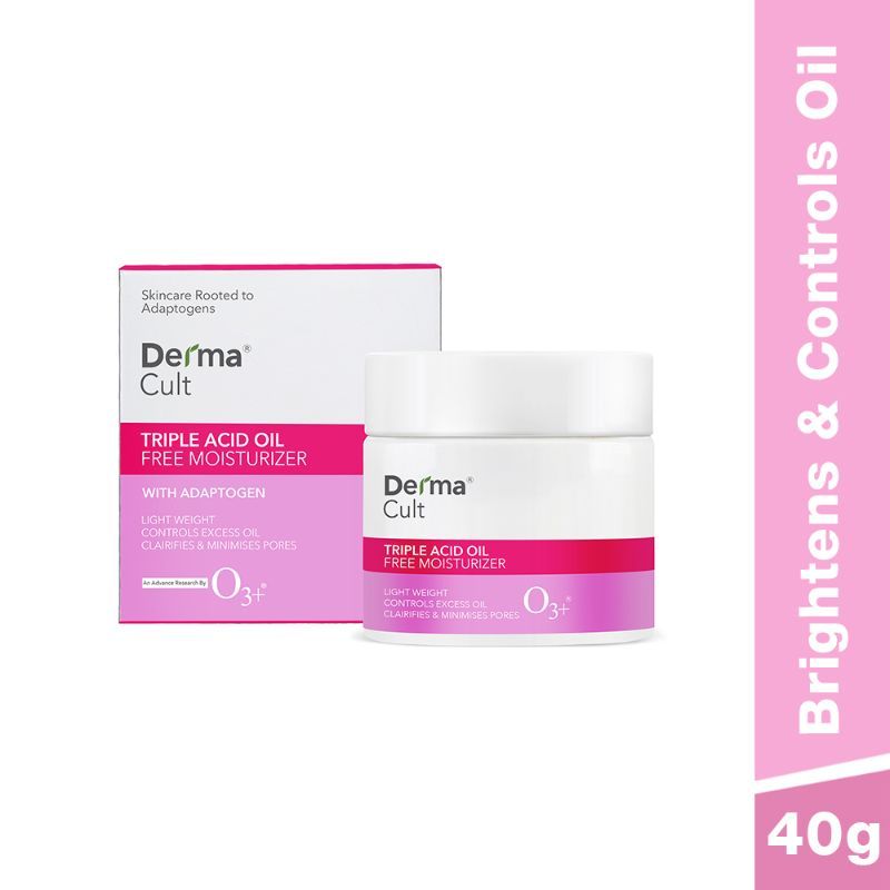 O3+ Derma Cult Triple Acid Oil-Free Brightening Moisturizer For All Skin Types + Adaptogen (40 G)