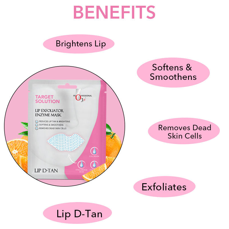 O3+ Lip Exfoliator Enzyme D-Tan Sheet Mask (1Pcs)-3