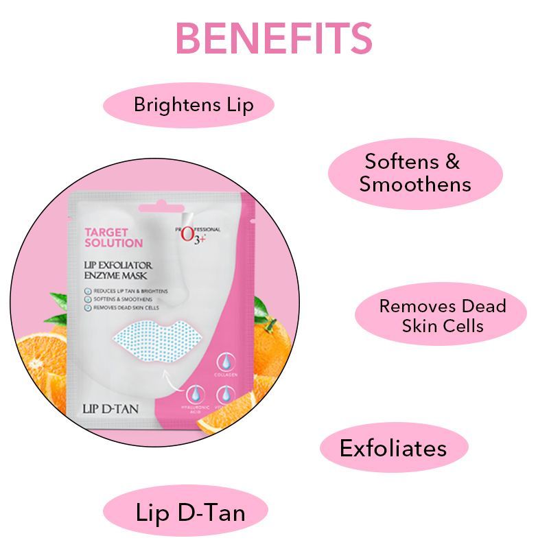 O3+ Lip Exfoliator Enzyme D-Tan Sheet Mask - (Set Of 12) (60 G)-2