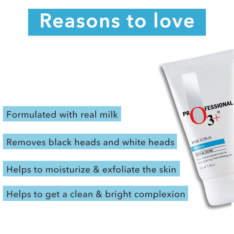 O3+ Milk Scrub Dry Skin For Gentle Exfoliation & Nourished Glow (50Gm)-3