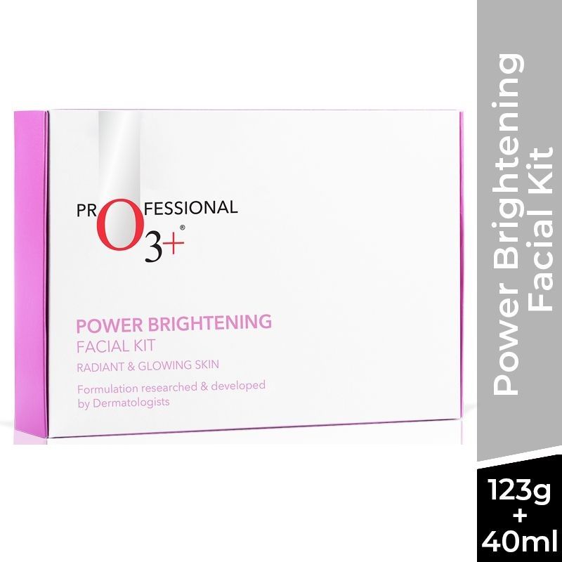 O3+ Power Brightening Facial Kit For Dull & Uneven Skin (123Gm+40Ml)