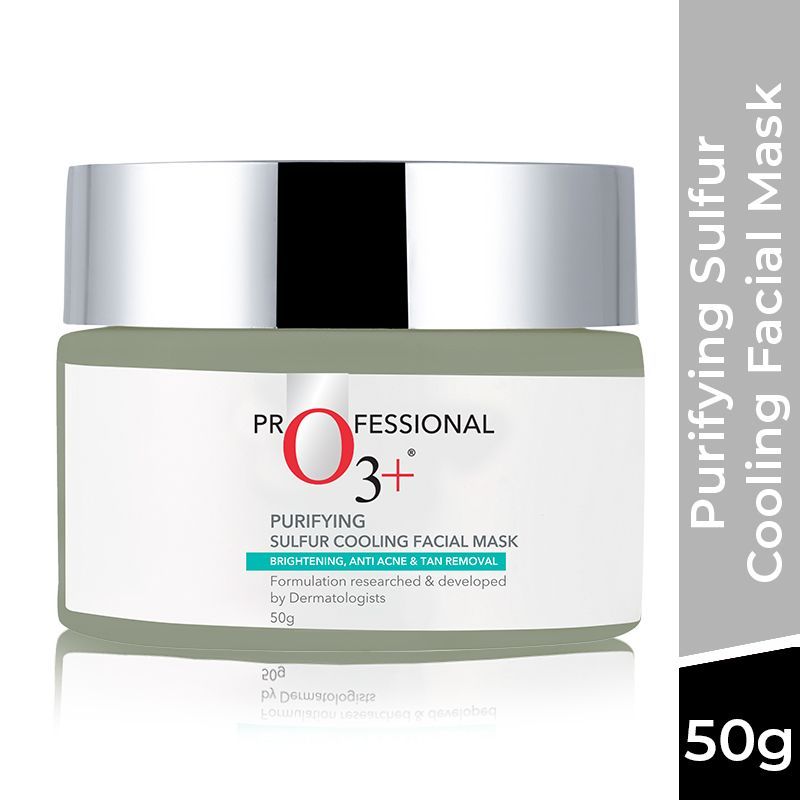 O3+ Purifying Organic Sulfur Cooling Facial Mask For Reducing Oil, Tan & Dullness (50Gm)