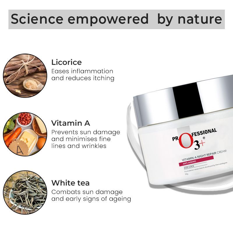 O3+ Vitamin-A Night Repair Anti-Ageing Cream (50Gm)-4