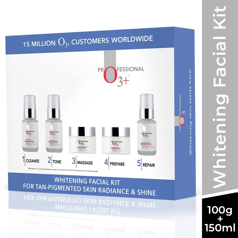 O3+ Whitening Facial Kit For Tan-Pigmented Skin (150Ml+100Gm)