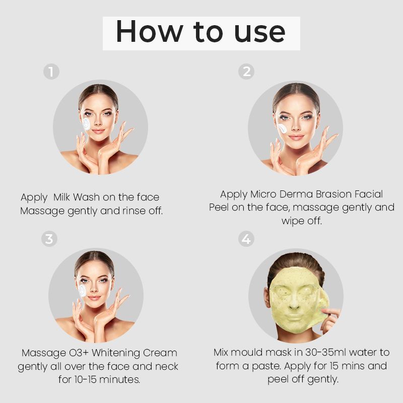 O3+ Whitening Facial Kit For Tan-Pigmented Skin (150Ml+100Gm)-7