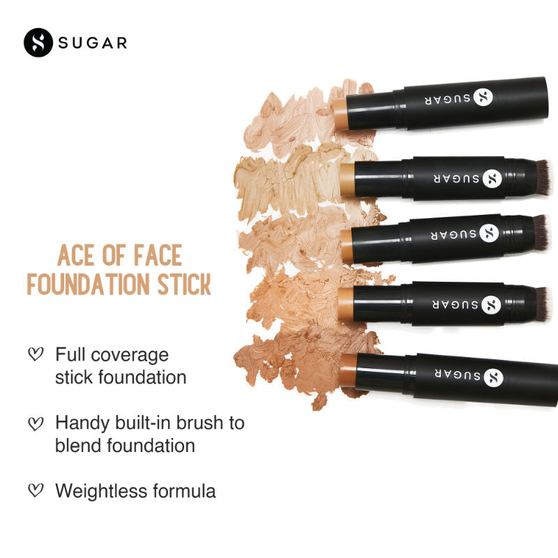 Sugar Ace Of Face Foundation Stick - 07 Vanilla Latte (Fair, Golden Undertone) (12Gm)-9