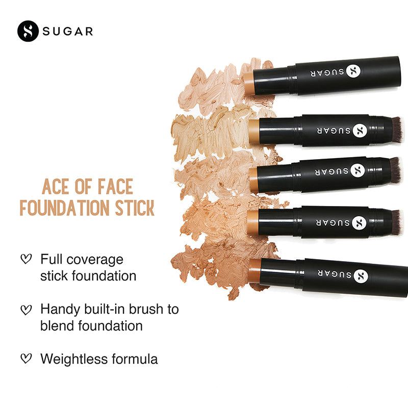 Sugar Ace Of Face Foundation Stick - 17 Raf (Light, Golden Undertone) (12Gm)-8