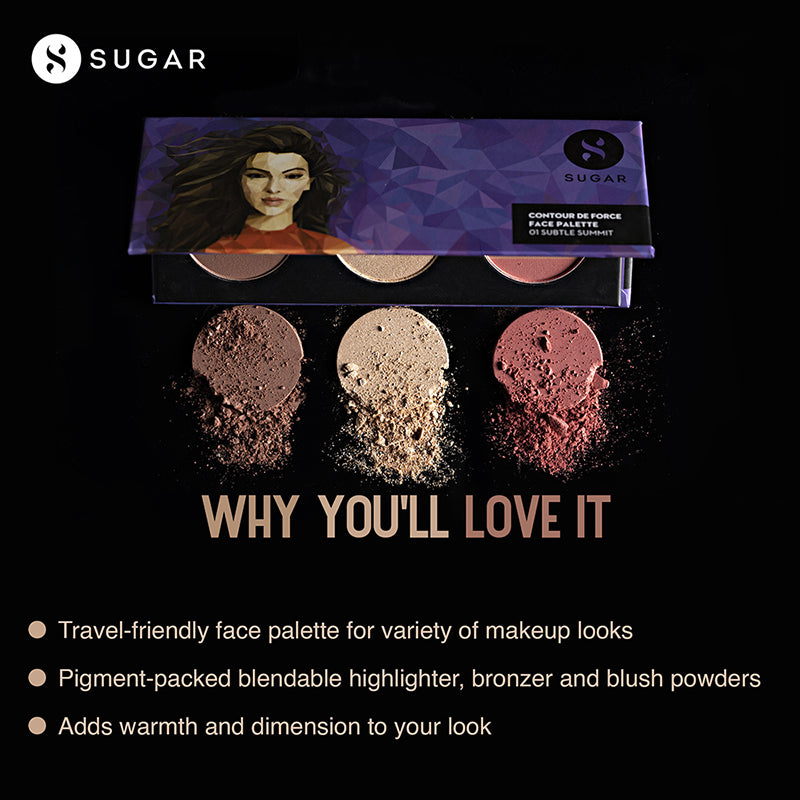 Sugar Contour De Force Face Palette - 02 Vivid Victory (12Gm)-5