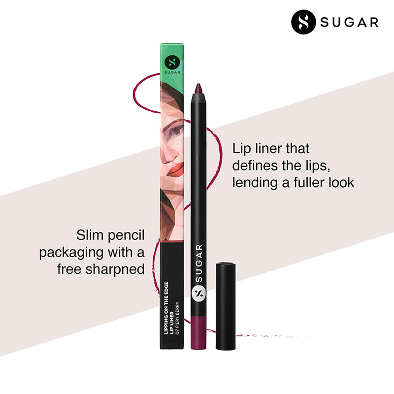 Sugar Lipping On The Edge Lip Liner With Free Sharpener - 07 Fiery Berry (1.2G)-8