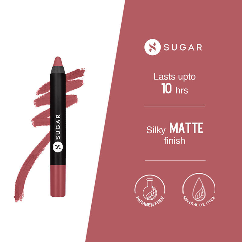 Sugar Matte As Hell Crayon Lipstick With Free Sharpener - 07 Viola (07 Viola) (2.8G)