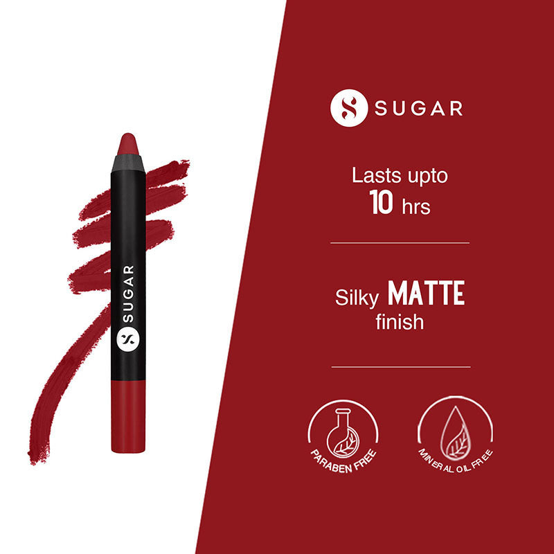 Sugar Matte As Hell Crayon Lipstick With Free Sharpener - 10 Cherry Darling (2.8G)