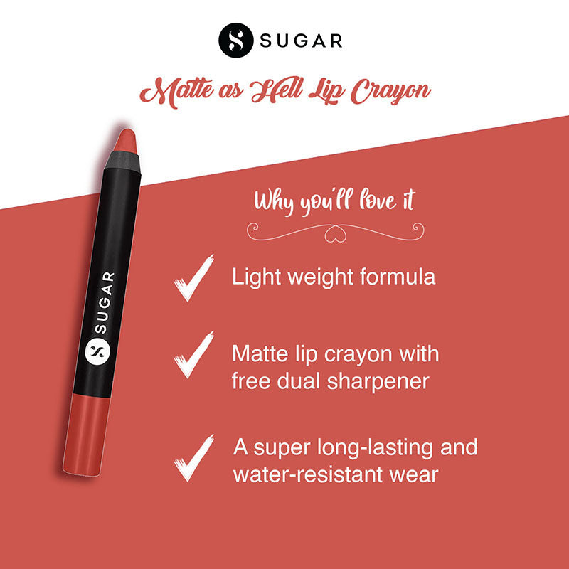 Sugar Matte As Hell Crayon Lipstick With Free Sharpener - 11 Elle Woods (2.8G)-3