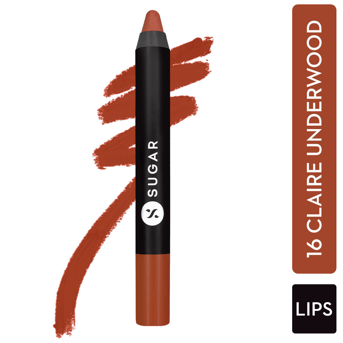 Sugar Matte As Hell Crayon Lipstick With Free Sharpener - 16 Claire Underwood (2.8G)