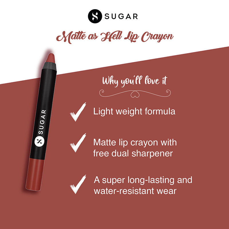 Sugar Matte As Hell Crayon Lipstick With Free Sharpener - 17 Brandy Harrington (2.8G)-3