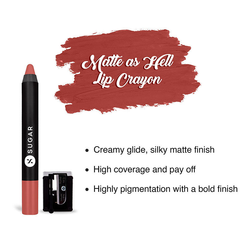 Sugar Matte As Hell Crayon Lipstick With Free Sharpener - 18 Rosalind (2.8G)-4