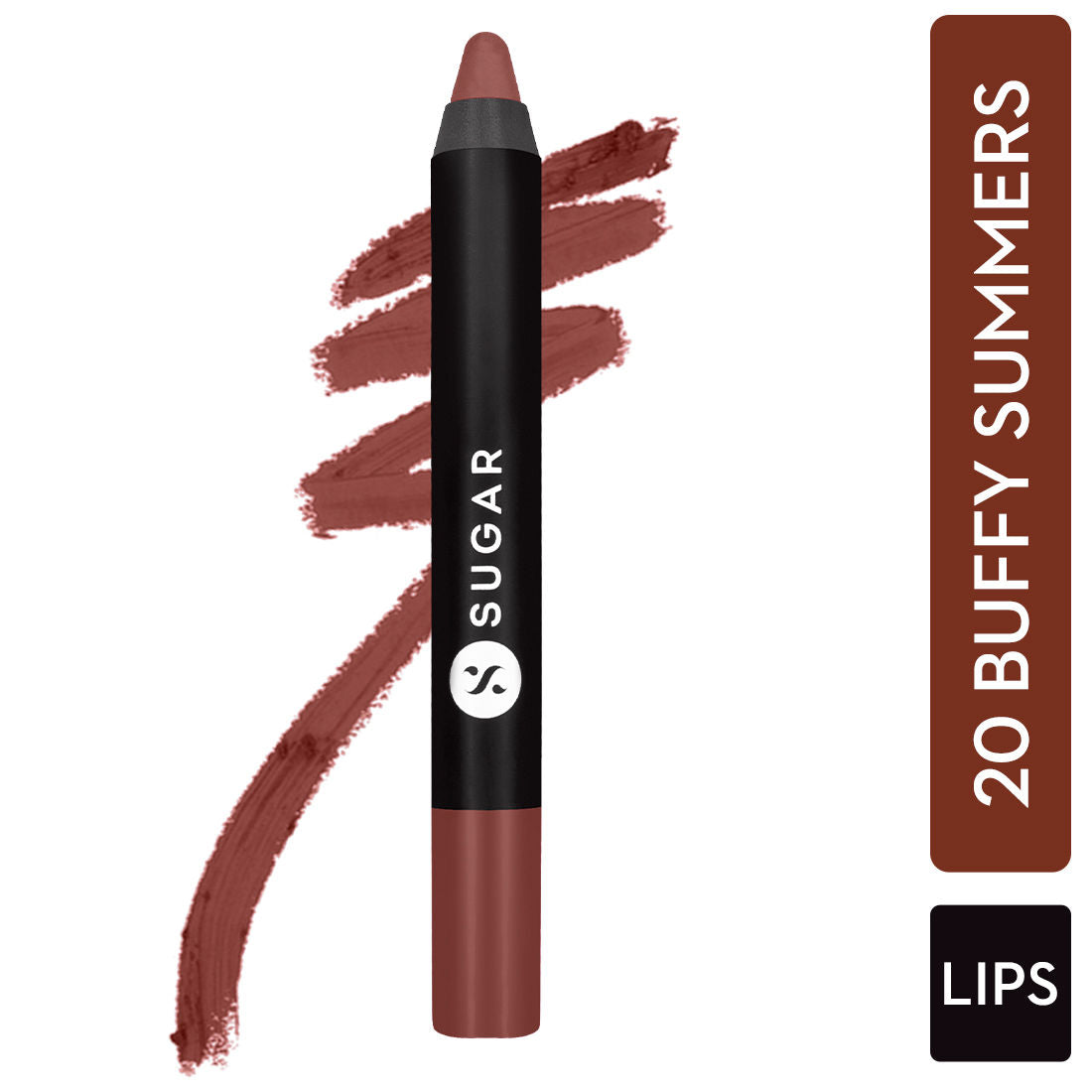 Sugar Matte As Hell Crayon Lipstick With Free Sharpener - 20 Buffy Summers (Mid-Tone Warm Nude) (2.8G)