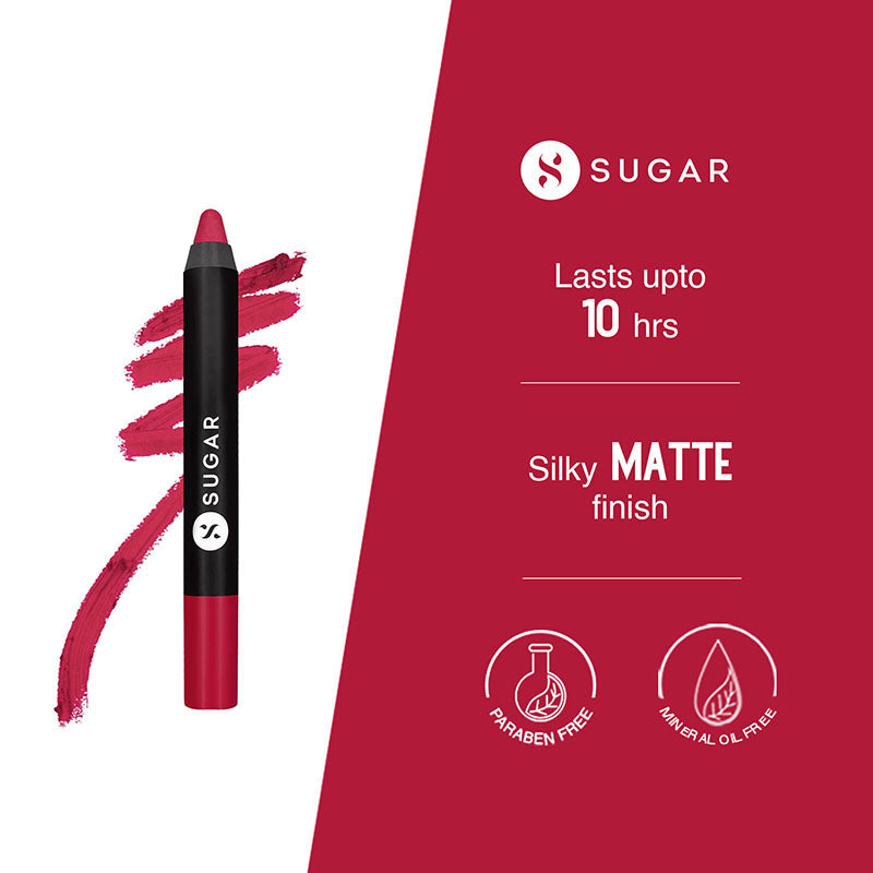 Sugar Matte As Hell Crayon Lipstick With Free Sharpener - 22 Donna Pinciotti (Magenta Pink) (2.8G)-3