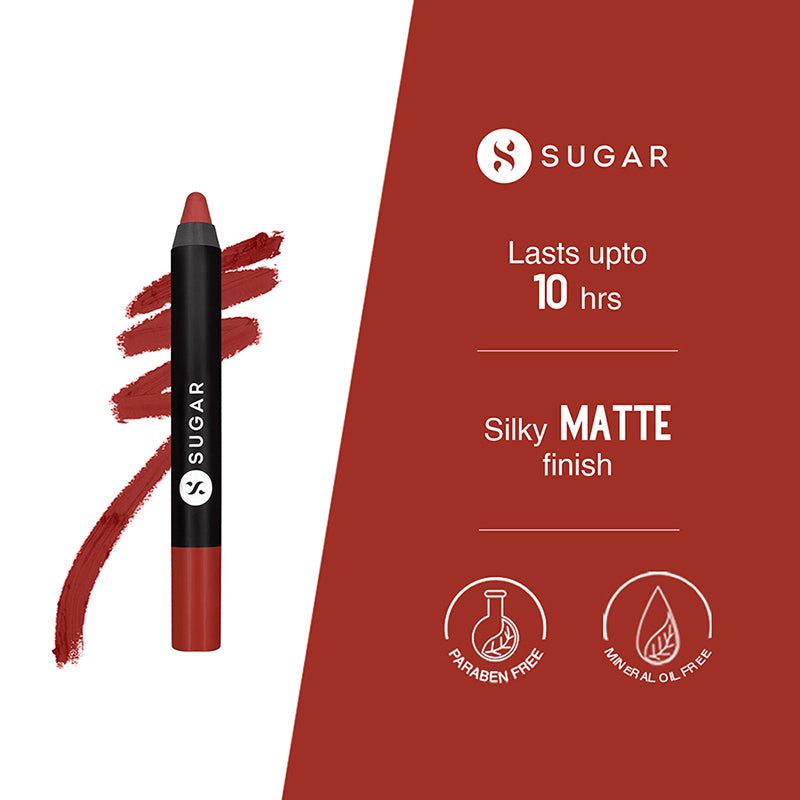 Sugar Matte As Hell Crayon Lipstick With Free Sharpener - 23 Jessica Day (Dusty Coral) (2.8G)-2