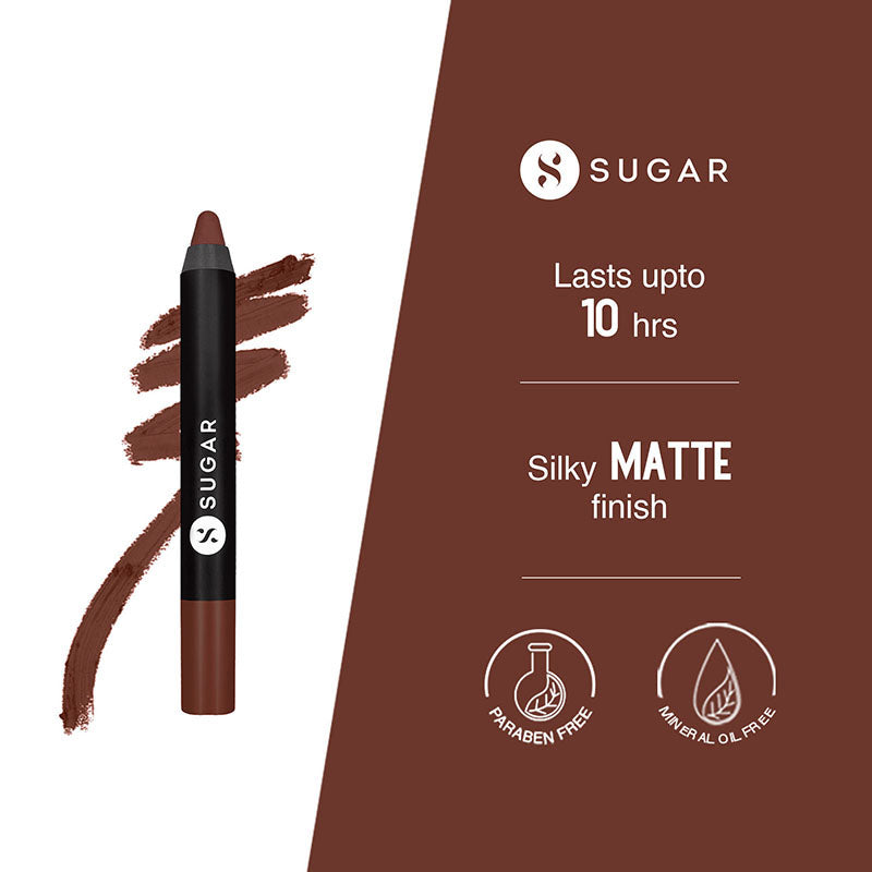 Sugar Matte As Hell Crayon Lipstick With Free Sharpener - 26 Vianne Rocher (Deep Chocolate Brown) (2.8G)-4