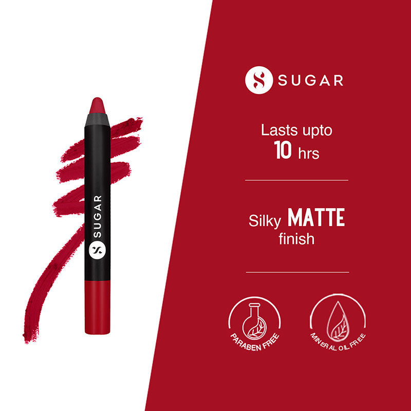 Sugar Matte As Hell Crayon Lipstick With Free Sharpener - 35 Claire Redfield (Pure Red) (2.8G)