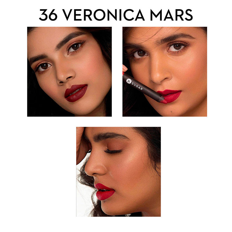 Sugar Matte As Hell Crayon Lipstick With Free Sharpener - 36 Veronica Mars (Brown-Toned Burnt Orange) (2.8G)-5