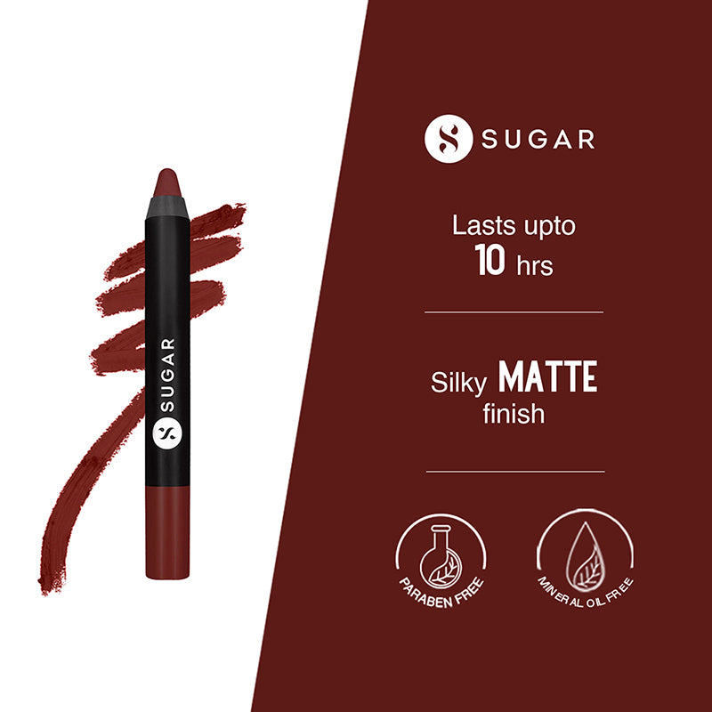 Sugar Matte As Hell Crayon Lipstick With Free Sharpener - 36 Veronica Mars (Brown-Toned Burnt Orange) (2.8G)-7
