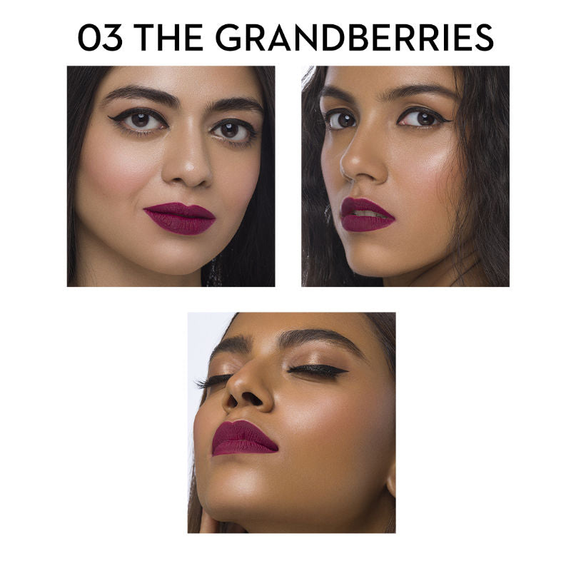 Sugar Matte Attack Transferproof Lipstick - 03 The Grandberries (Dark Berry) (2G)-6