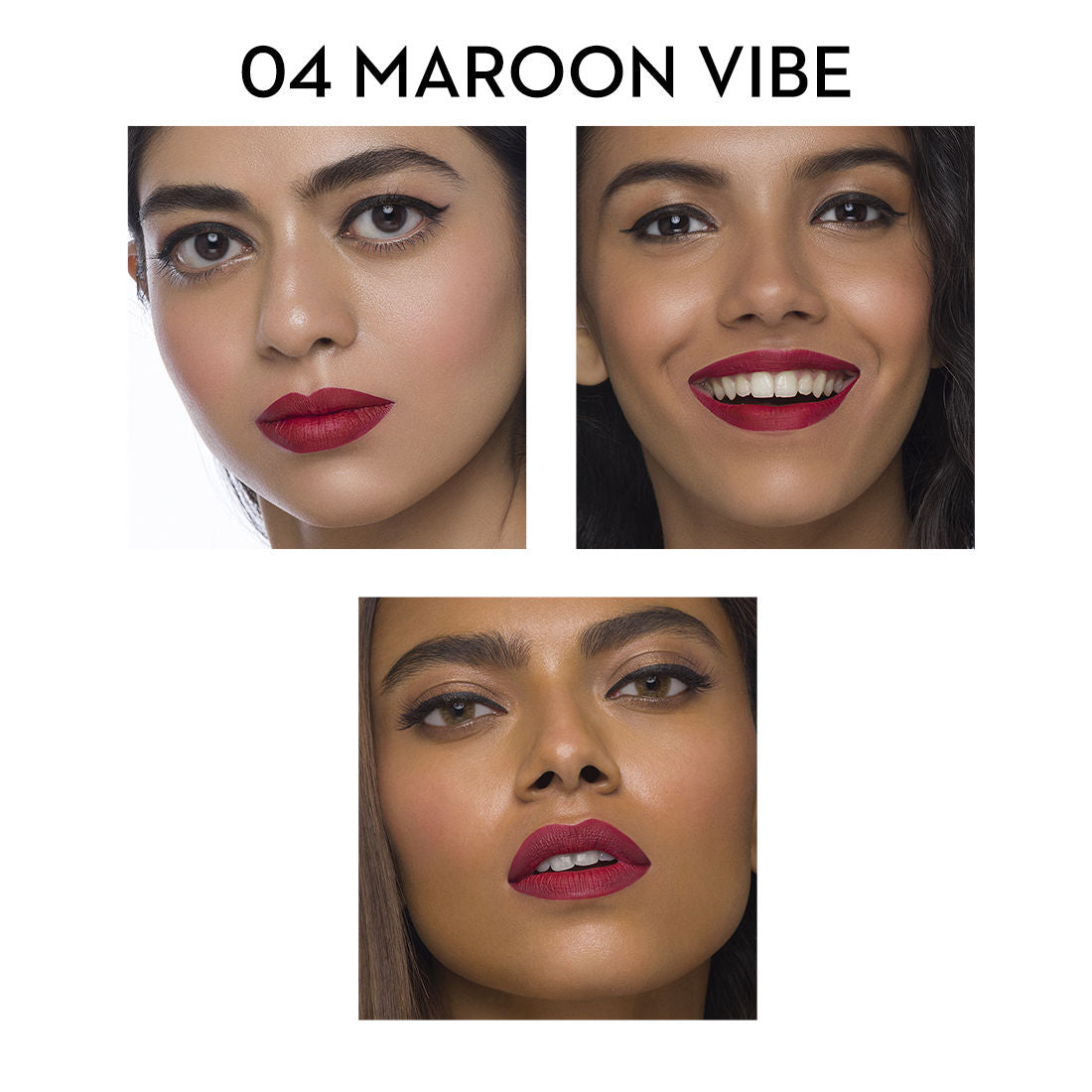Sugar Matte Attack Transferproof Lipstick - 04 Maroon Vibe (Dark Red) (2G)-5