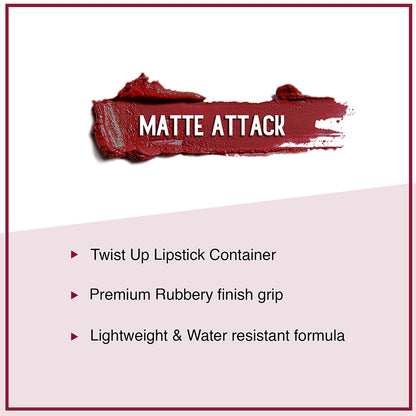 Sugar Matte Attack Transferproof Lipstick - 04 Maroon Vibe (Dark Red) (2G)-7