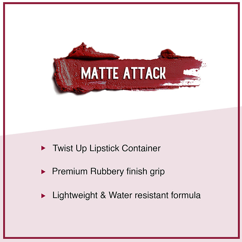 Sugar Matte Attack Transferproof Lipstick - 04 Maroon Vibe (Dark Red) (2G)-7
