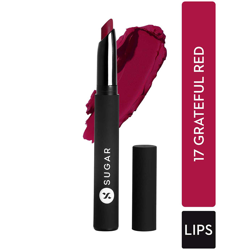 Sugar Matte Attack Transferproof Lipstick - 17 Grateful Red (Bluish Red/Cool-Toned Red) (2Gm)-2