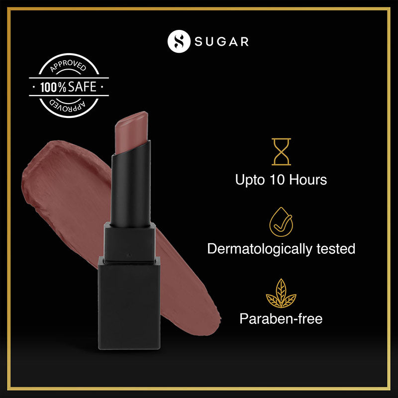Sugar Nothing Else Matter Longwear Lipstick - 01 Browning Glory (Caramel Nude) (3.2G)-4