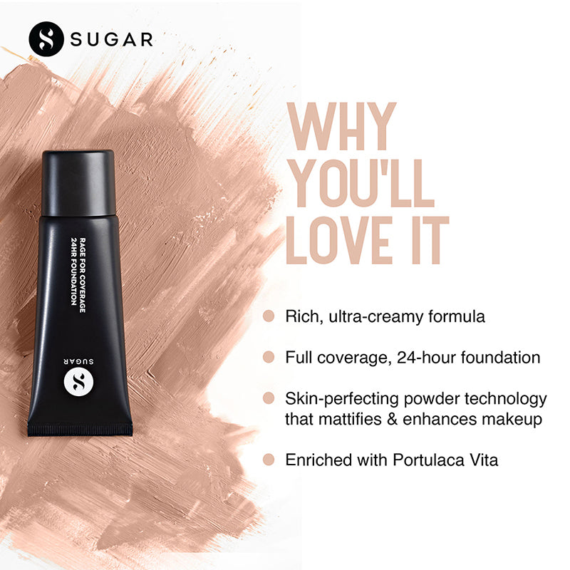 Sugar Rage For Coverage 24Hr Foundation - 15 Cappuccino (25Ml)-4