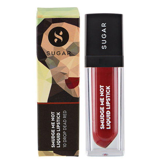 Sugar Smudge Me Not Liquid Lipstick - 10 Drop Dead Red (4.5Ml)-6