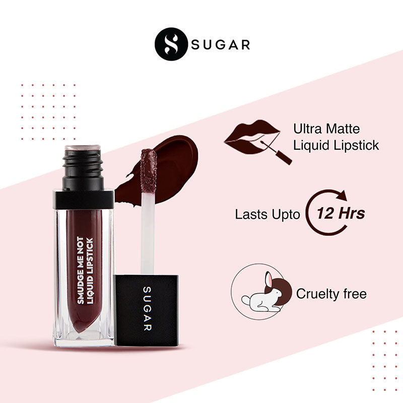 Sugar Smudge Me Not Liquid Lipstick - 21 Aubergine Queen (4.5Ml)-3