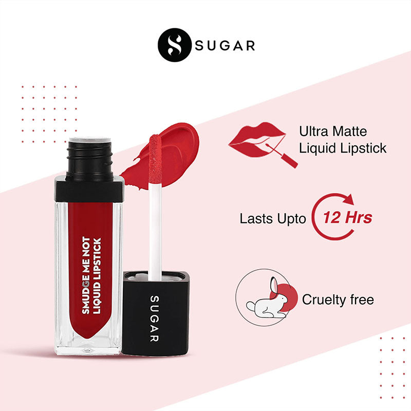 Sugar Smudge Me Not Liquid Lipstick - 50 Dandy Candy (Pinkish Red) (4.5Ml)-4