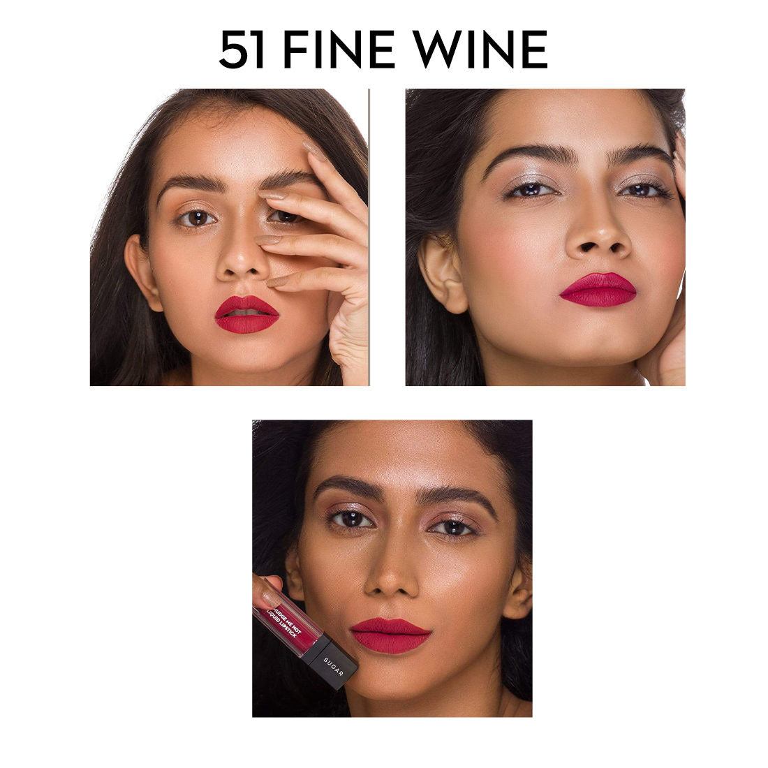 Sugar Smudge Me Not Liquid Lipstick - 51 Fine Wine (Burgundy Red) (4.5Ml)-5