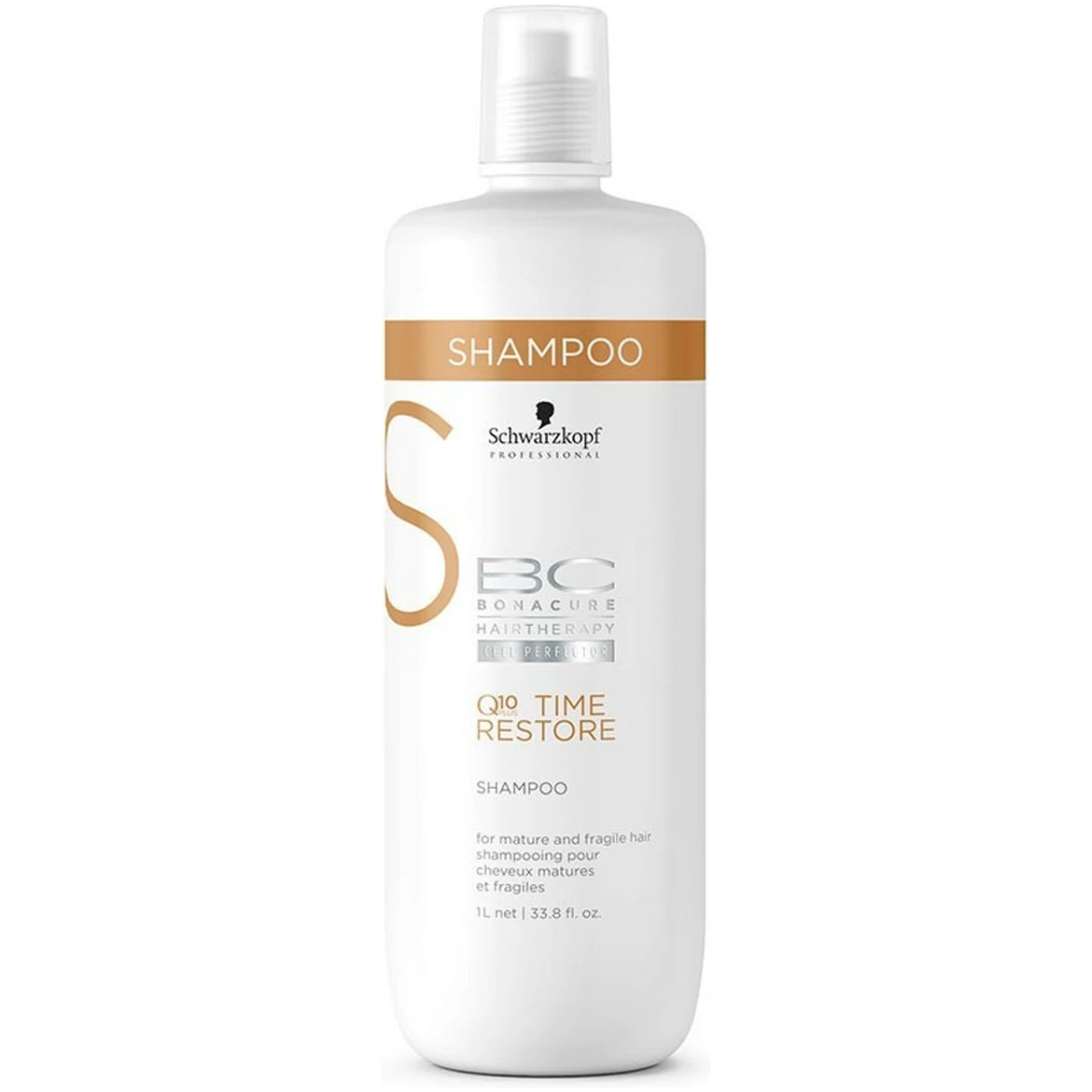 Schwarzkopf Professional Bonacure Time Restore Shampoo With Q10+ - For Mature Hair 1000ml