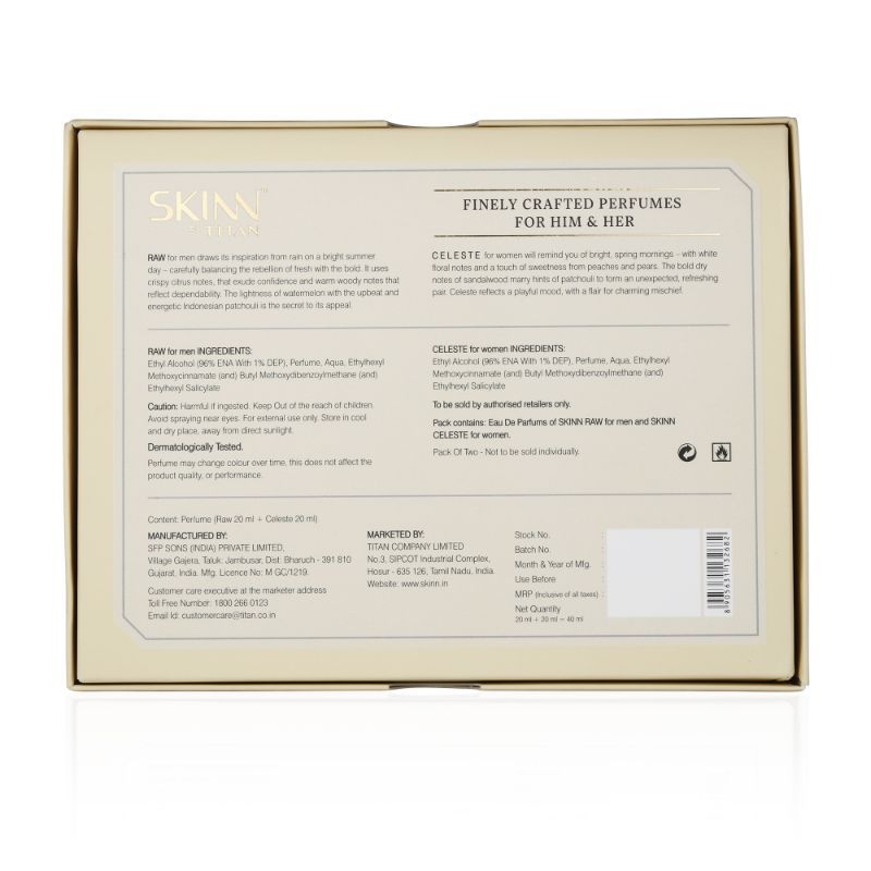 Skinn By Titan Raw And Celeste Gift Pack Eau De Parfum (40Ml)-2