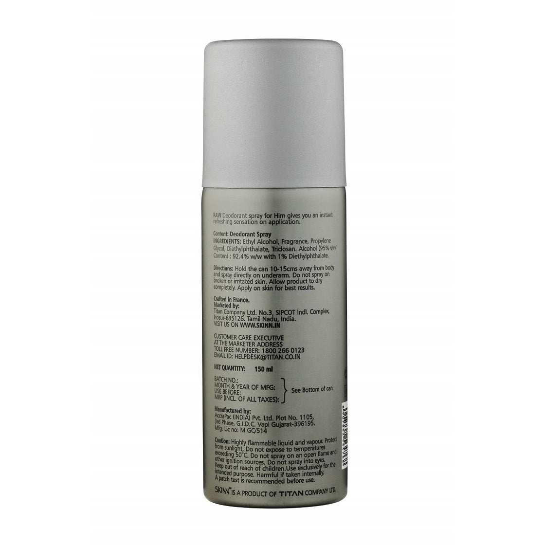Skinn Deodorant Spray Raw For Men (150Ml)-2