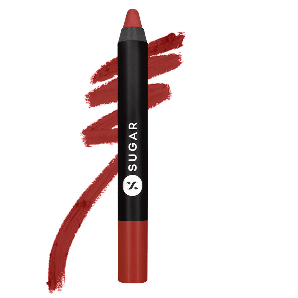 SUGAR Matte As Hell Crayon Lipstick With Free Sharpener - 23 Jessica Day (Dusty Coral) (2.8g)